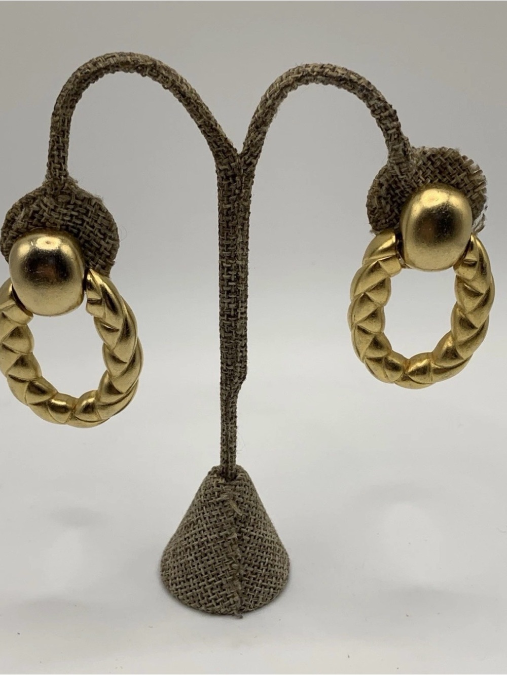 Vintage Gold Tone Doorknocker Clip on Earrings